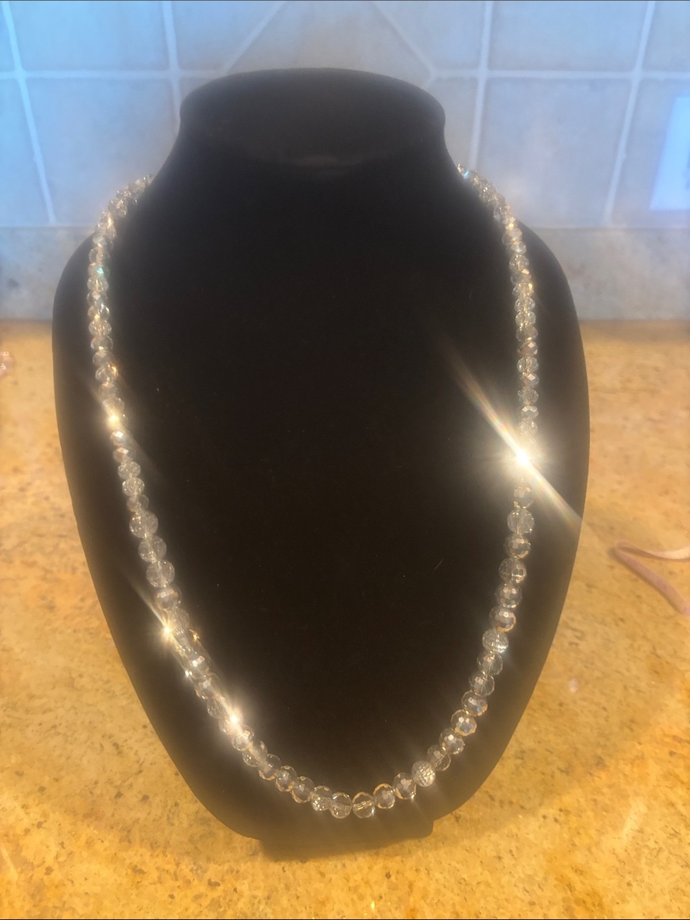 Clear Crystal Bead Necklace - Elegant Women’s Jewelry